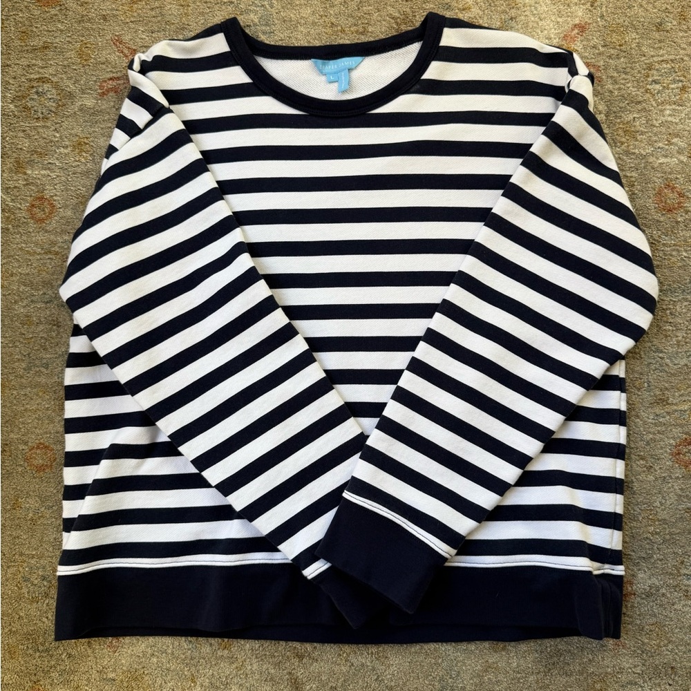 Not for sale- Draper James Navy and White Striped Sweatshirt